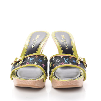 Louis Vuitton Monogram Multicolor Slides 39.5 Black 2 of 7