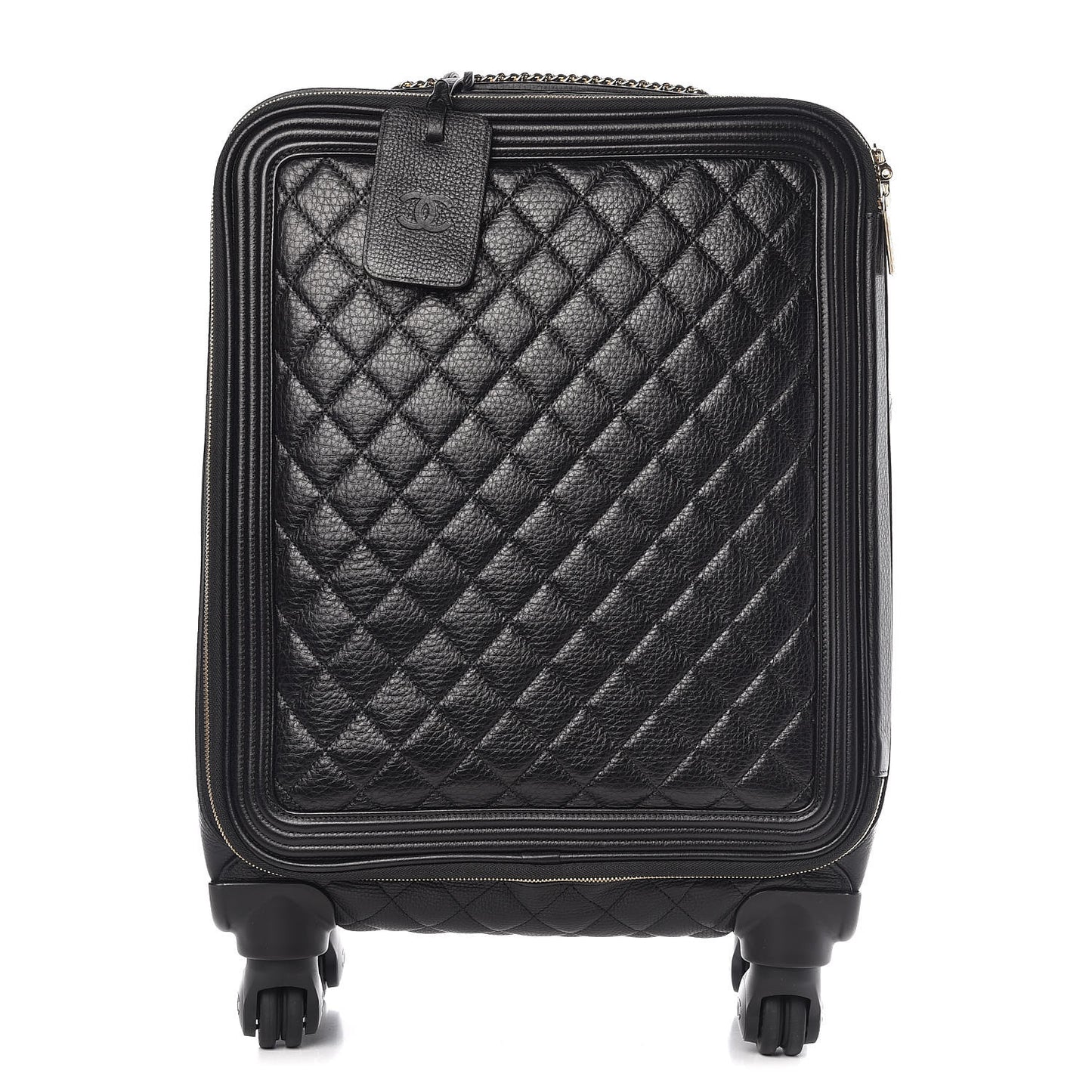 Calfskin Quilted Coco Case Trolley Black