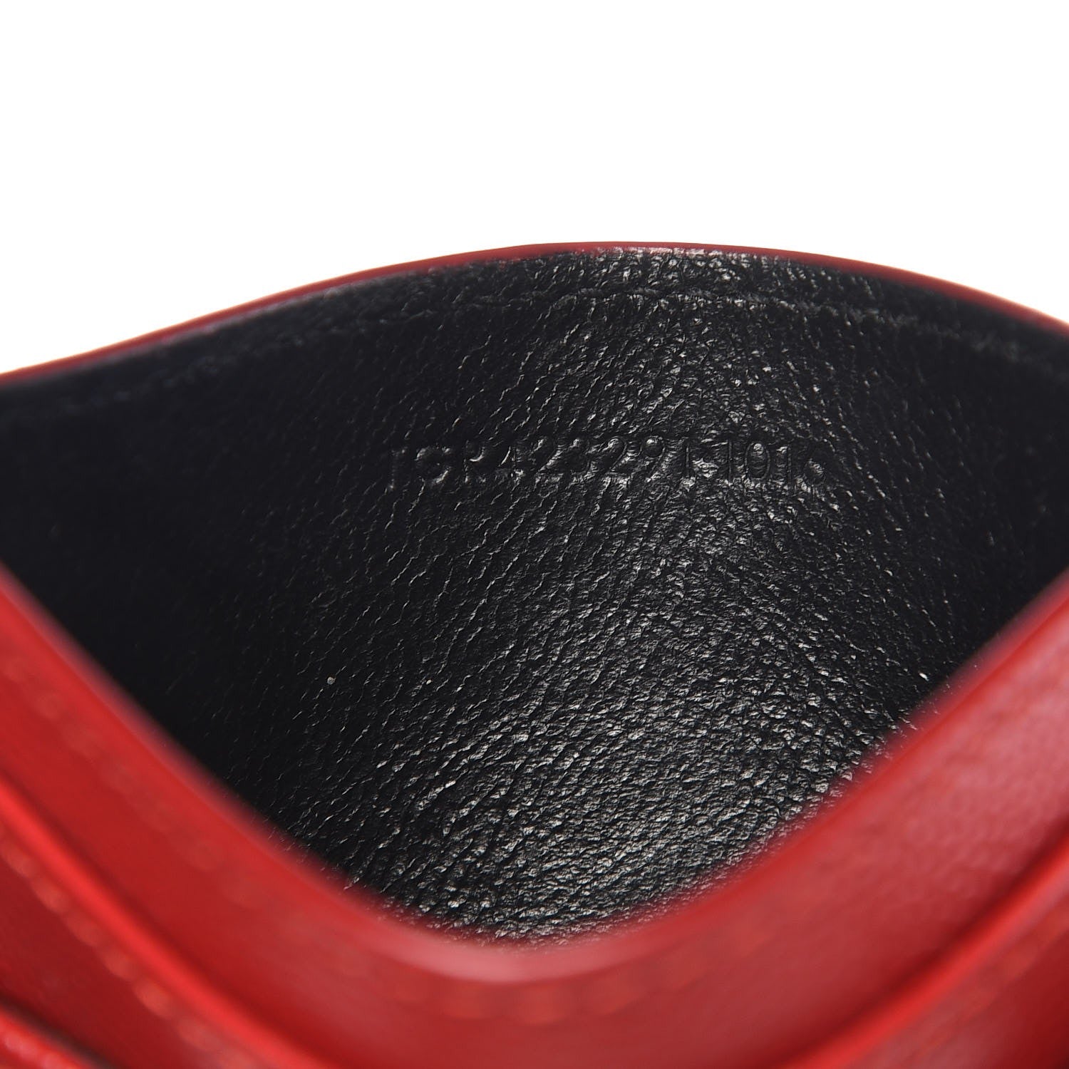 Saint Laurent Grain De Poudre Matelasse Chevron Monogram Credit Card Case New Red 7 of 10