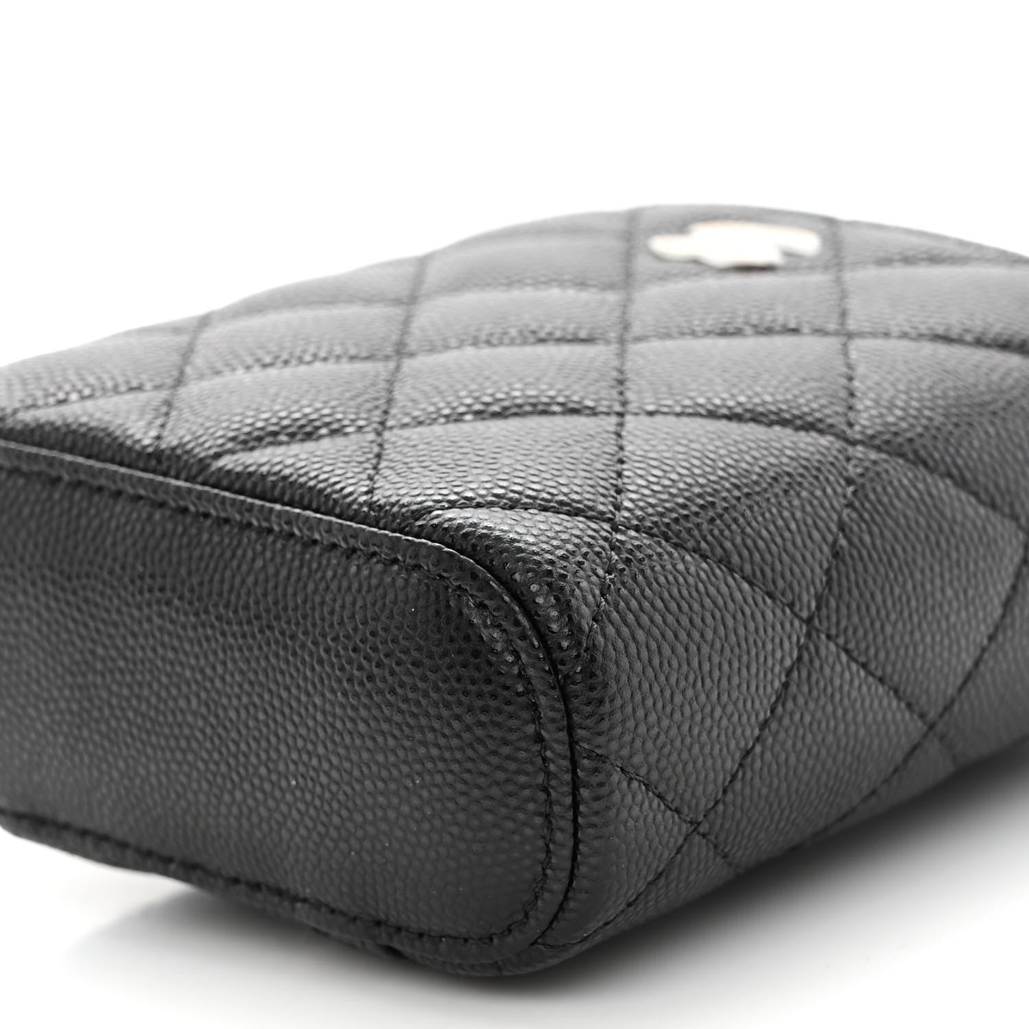 Chanel Caviar Quilted Small Vertical Coco Beauty Vanity Case With Chain Black 10 of 10