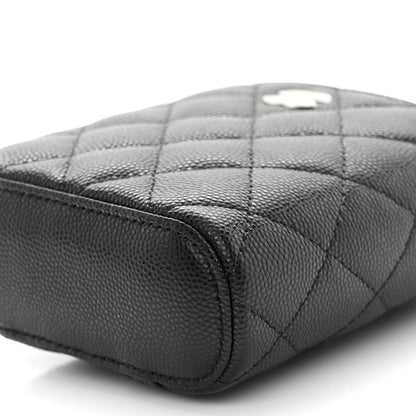 Chanel Caviar Quilted Small Vertical Coco Beauty Vanity Case With Chain Black 10 of 10
