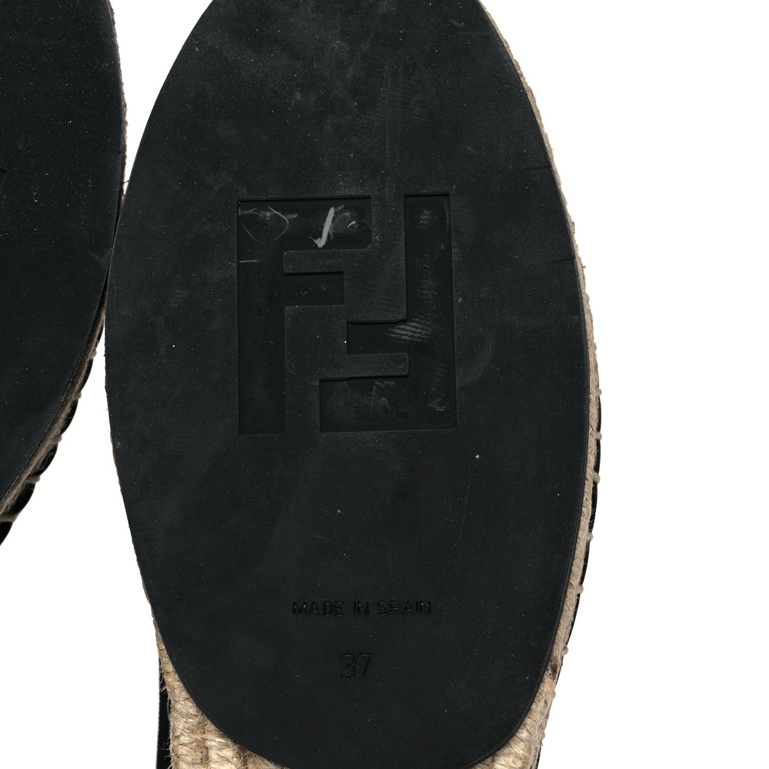 Fendi Satin Floral Print Espadrille 37 Black 6 of 8