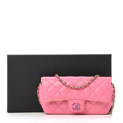 Chanel Lambskin Quilted Glasses Case With Chain Pink Yellow 12 of 12