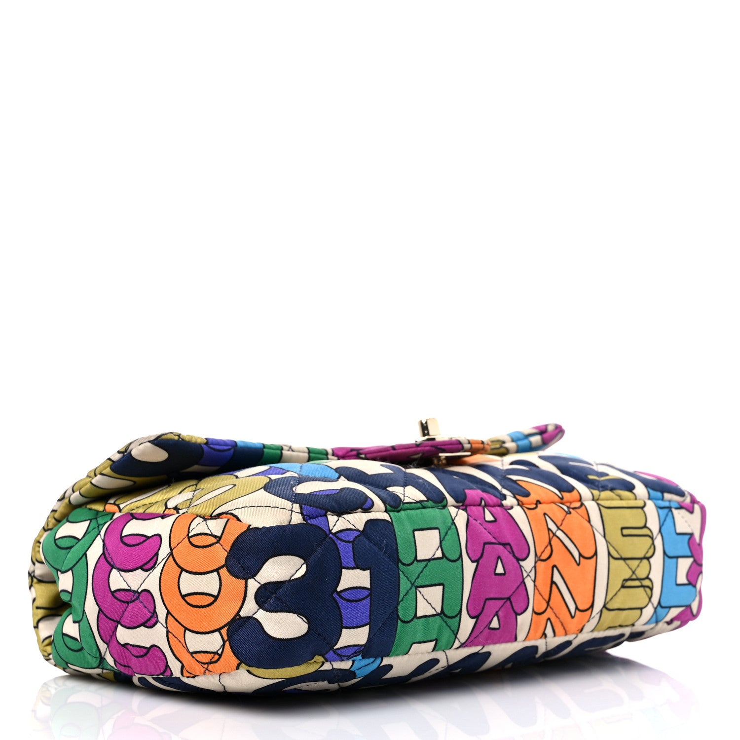 Chanel Printed Fabric Quilted Logo Single Flap Bag Multicolor 4 of 11