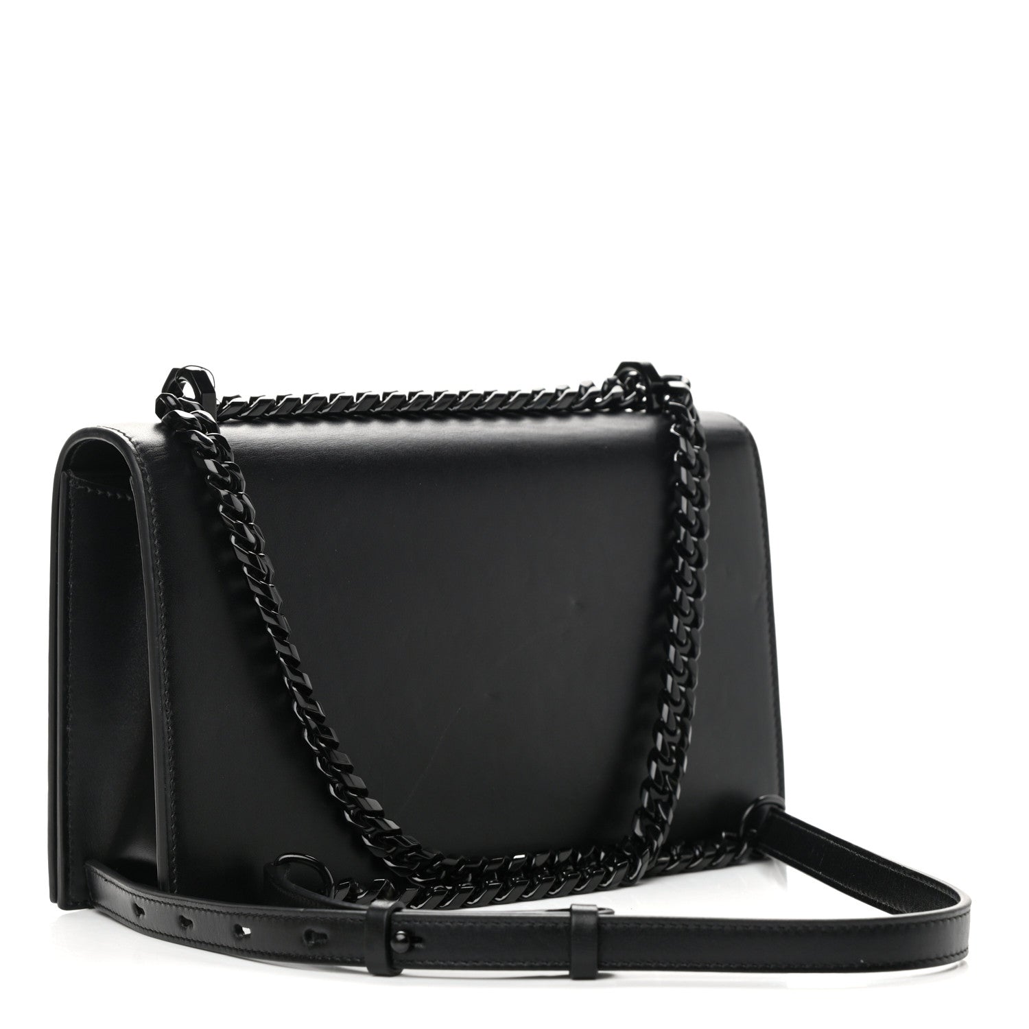 Alexander McQueen Calfskin Knuckle Shoulder Bag Black 2 of 9