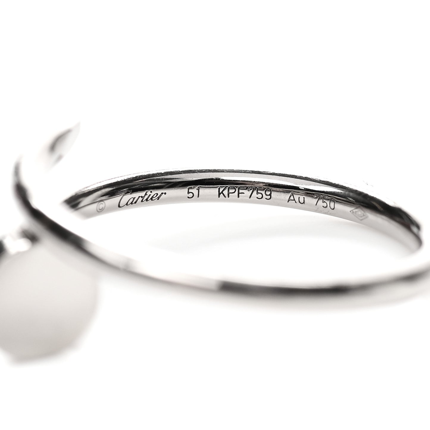 18K White Gold Small Juste Un Clou Ring 51 5.75