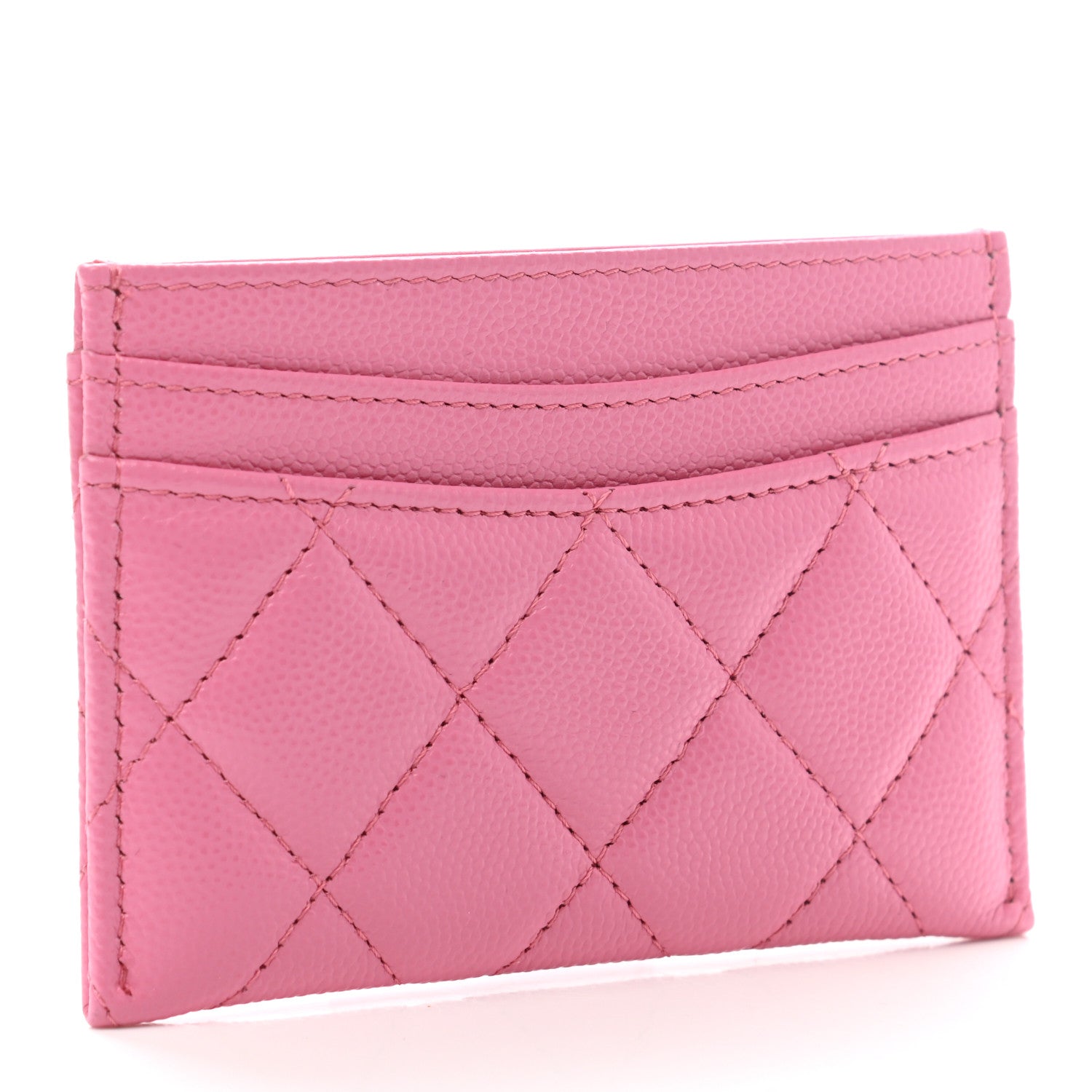 Chanel Caviar Quilted Card Holder Pink 3 of 9