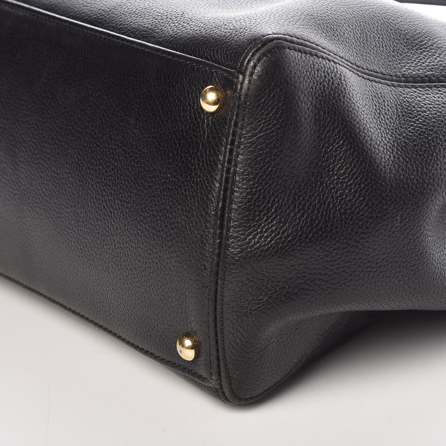 Calfskin Cerf Executive Shopper Tote Black