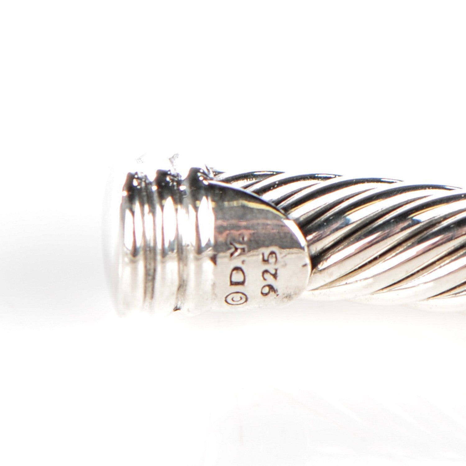 David Yurman Sterling Silver Diamond 4mm X Cable Bracelet 4 of 5