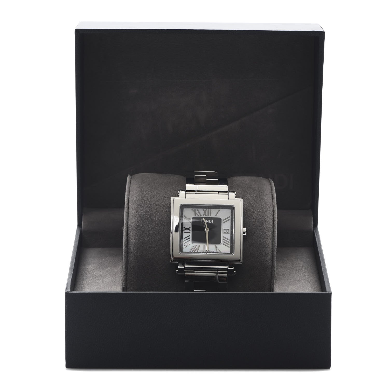 Fendi Stainless Steel Mother of Pearl 34mm Quadro Quartz Watch 6 of 6