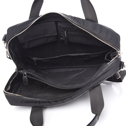 Gucci Nylon Calfskin Briefcase Black 5 of 13