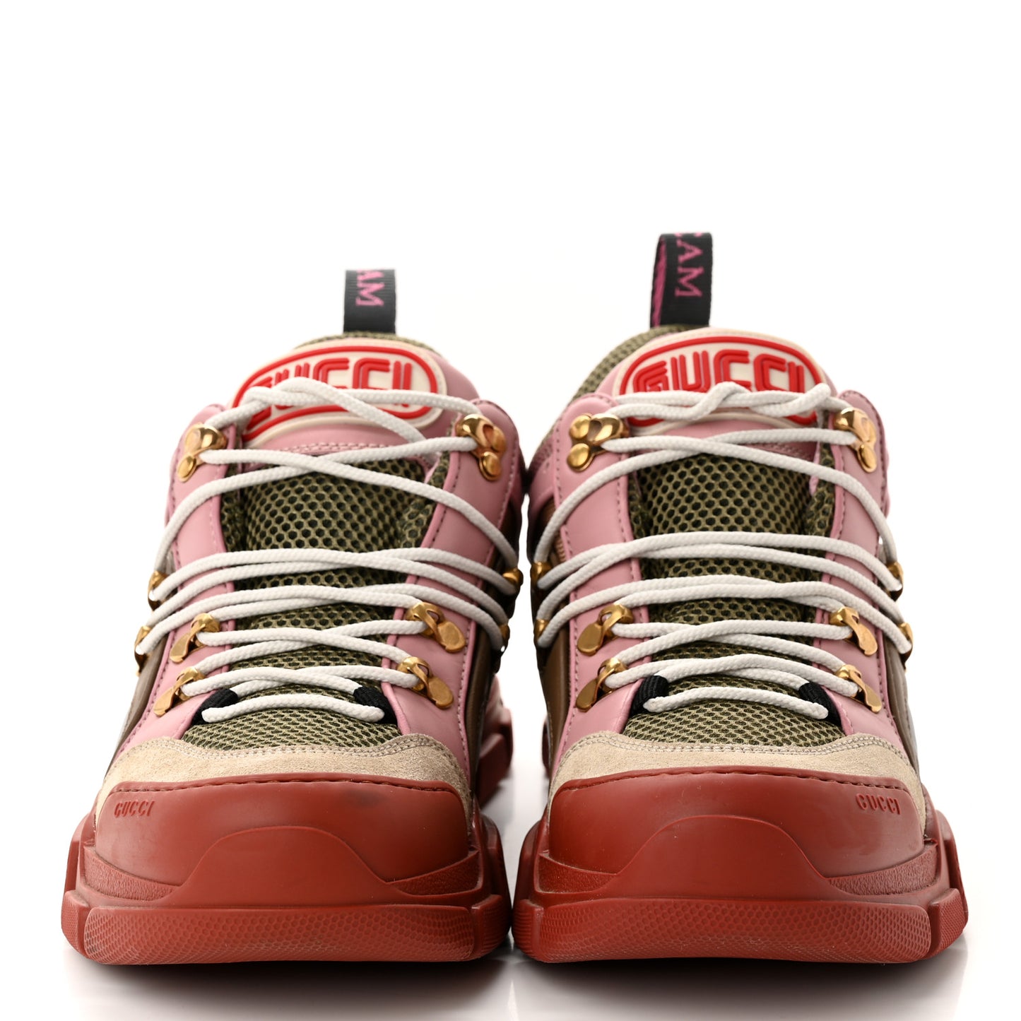 X SEGA Mesh Canvas Calfskin Womens Flashtrek Sneakers 40 Military Oatmeal