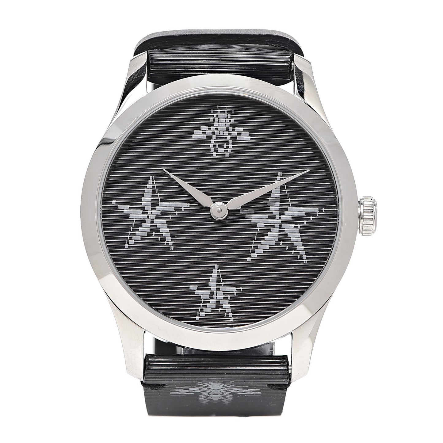 Stainless Steel Calfskin 38mm G-Timeless Bee Star Hologram Quartz Watch Black