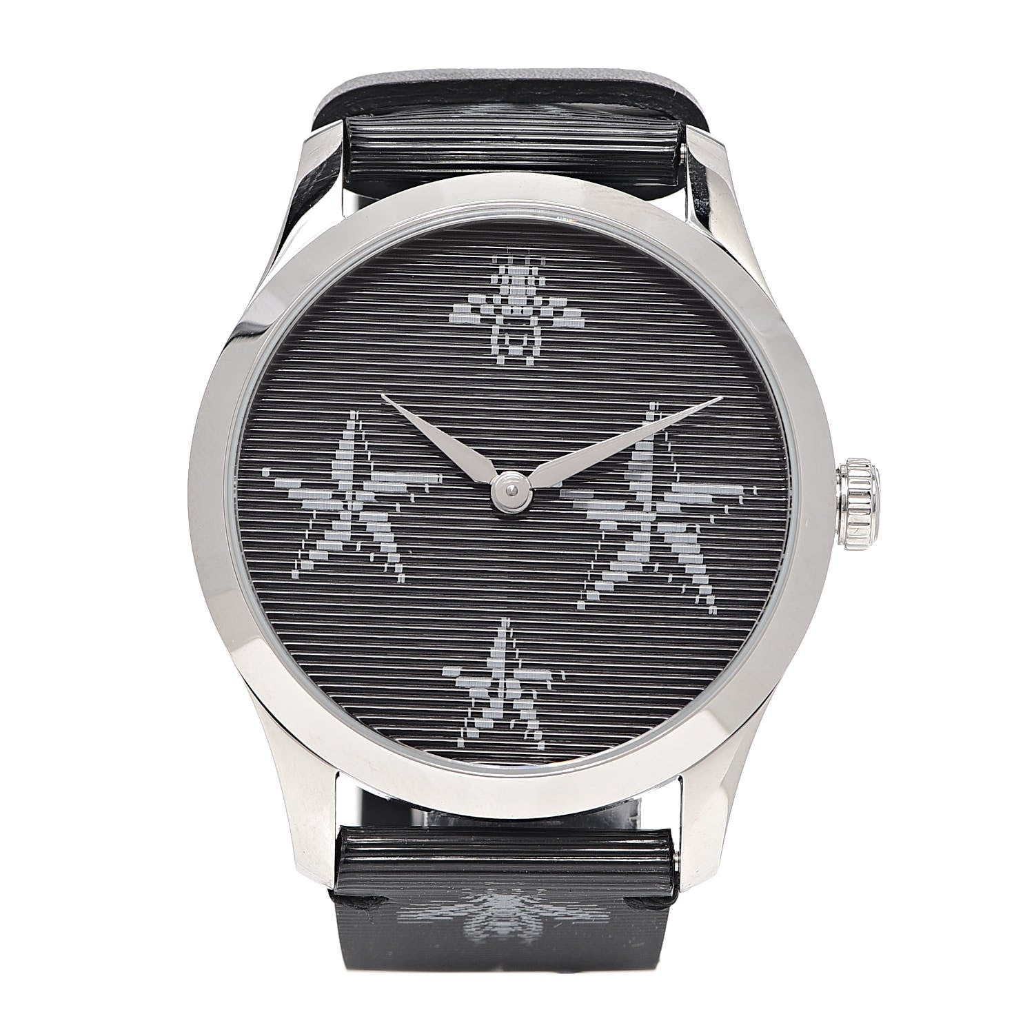 Gucci Stainless Steel Calfskin 38mm G-Timeless Bee Star Hologram Quartz Watch Black 1 of 7