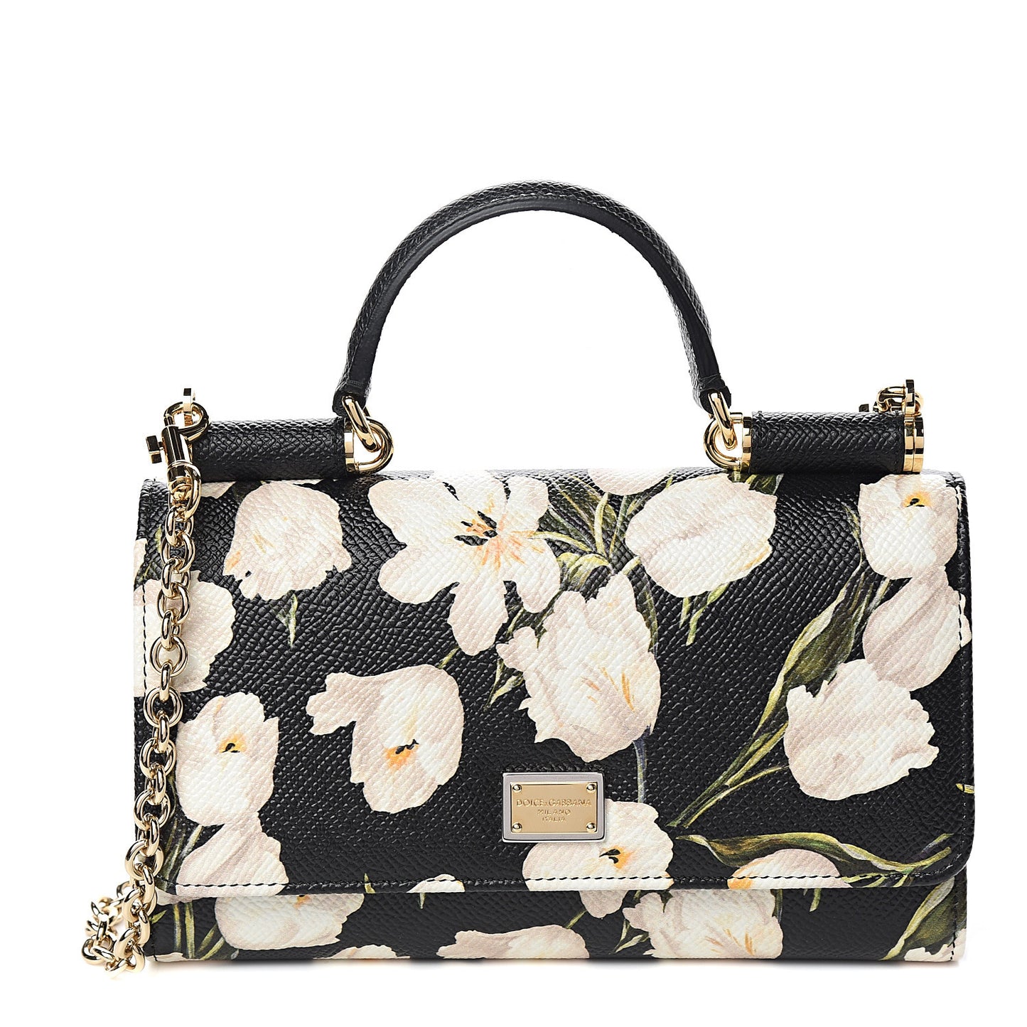 Dauphine Tulip Print Mini Von Bag Black