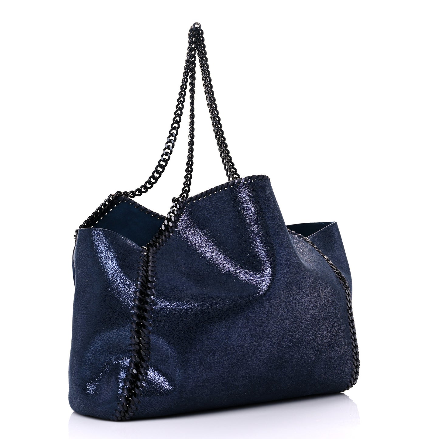 Chamois Shiny Dotted Reversible Tote Blue