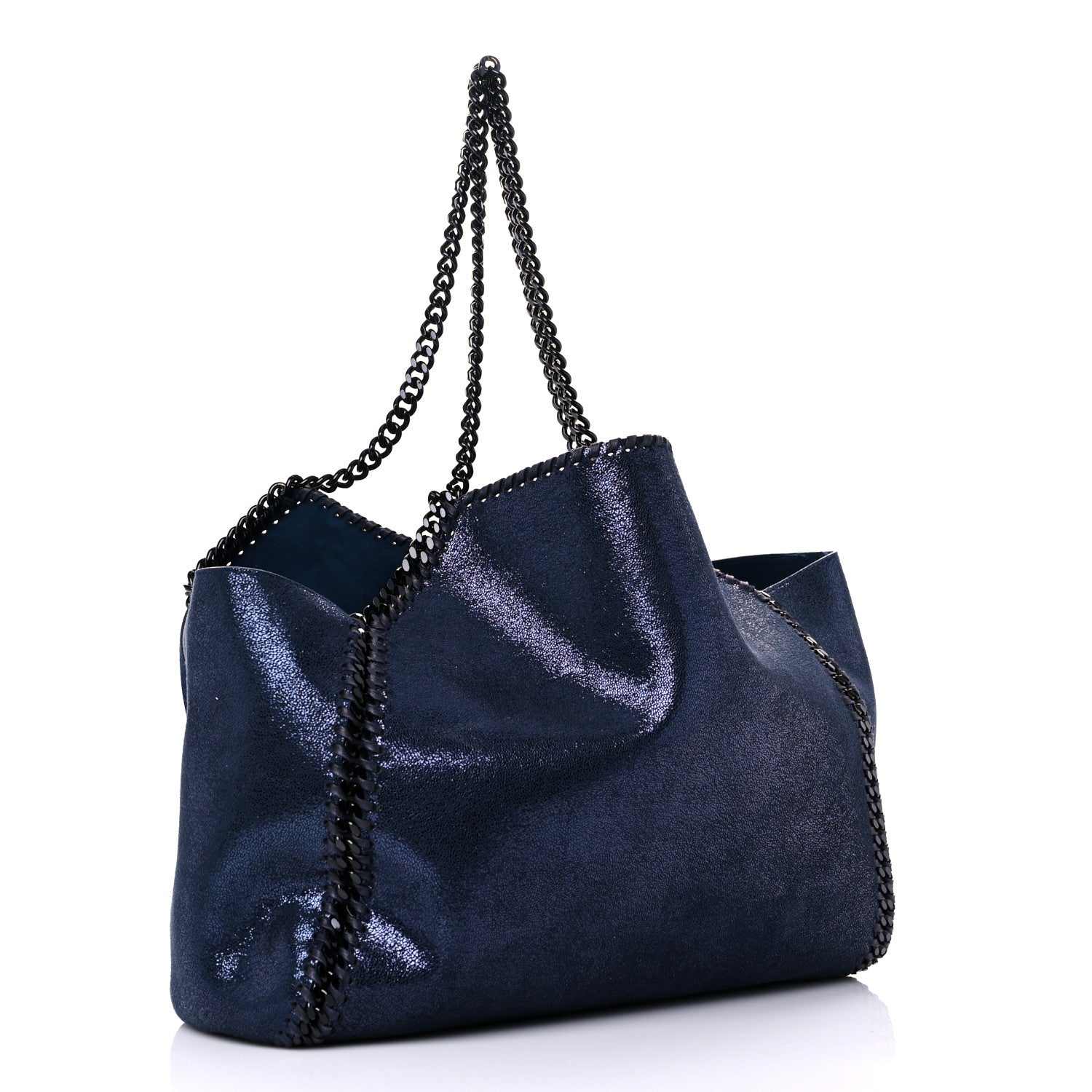 Stella McCartney Chamois Shiny Dotted Reversible Tote Blue 4 of 9