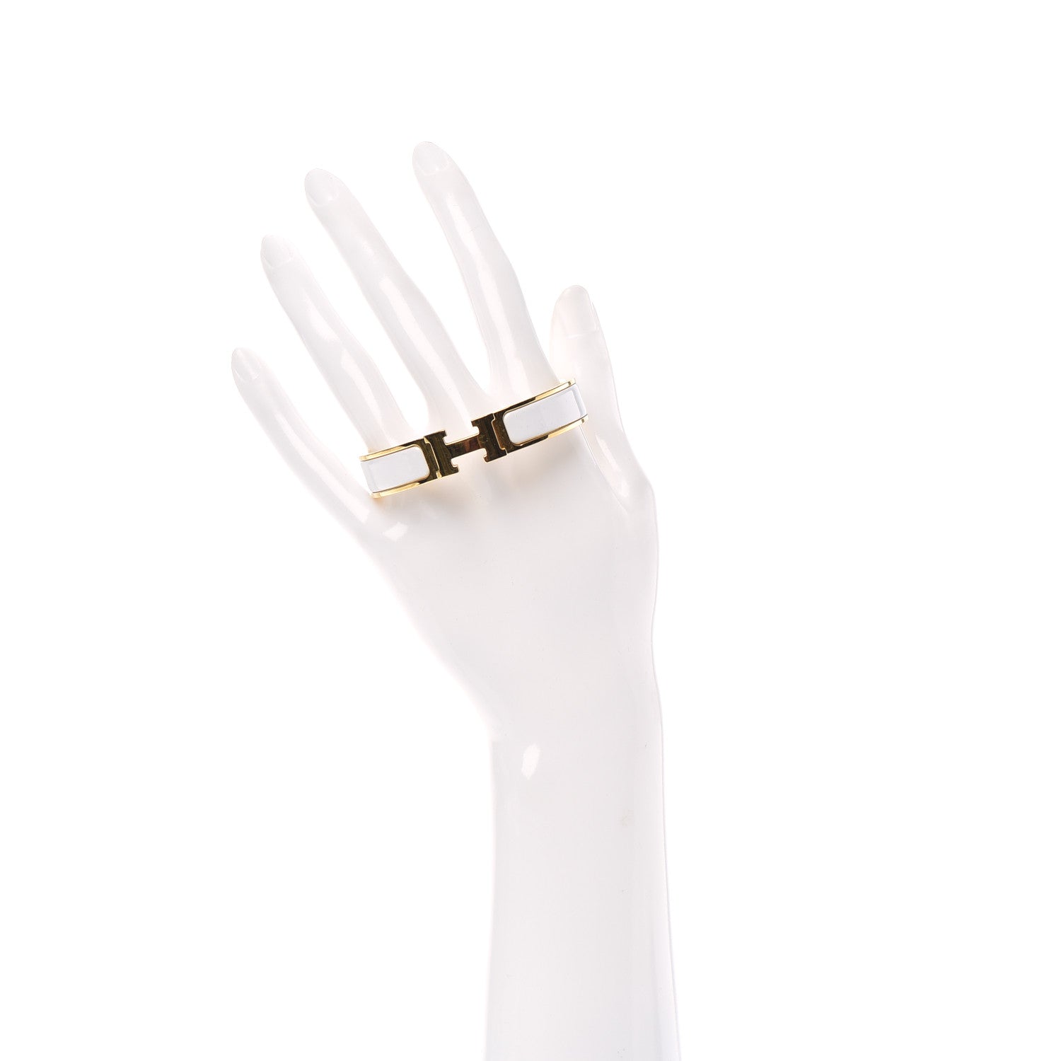 Hermes Enamel Narrow Clic Clac H Bracelet PM White 2 of 4