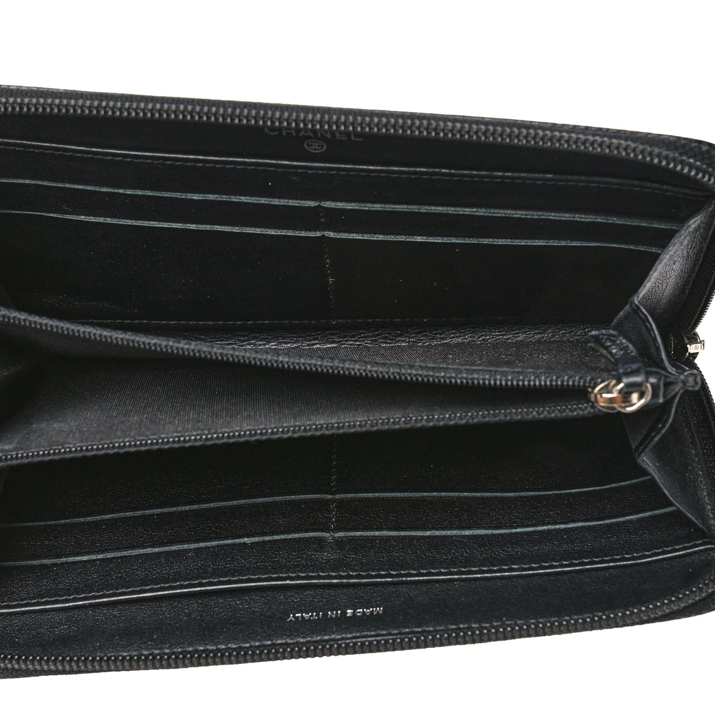 Caviar Large Timeless CC Zip Around Wallet Black
