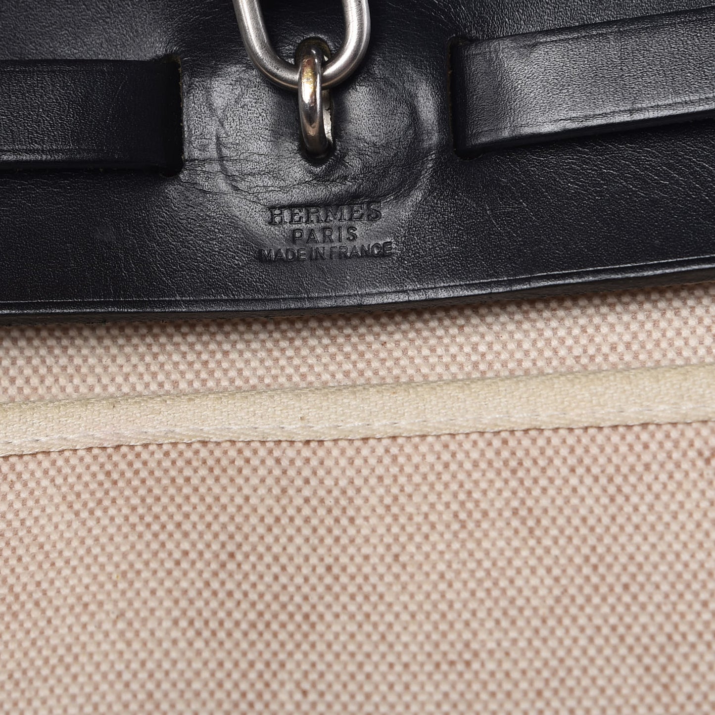 Toile Vache Calfskin Herbag 30 PM Natural Black