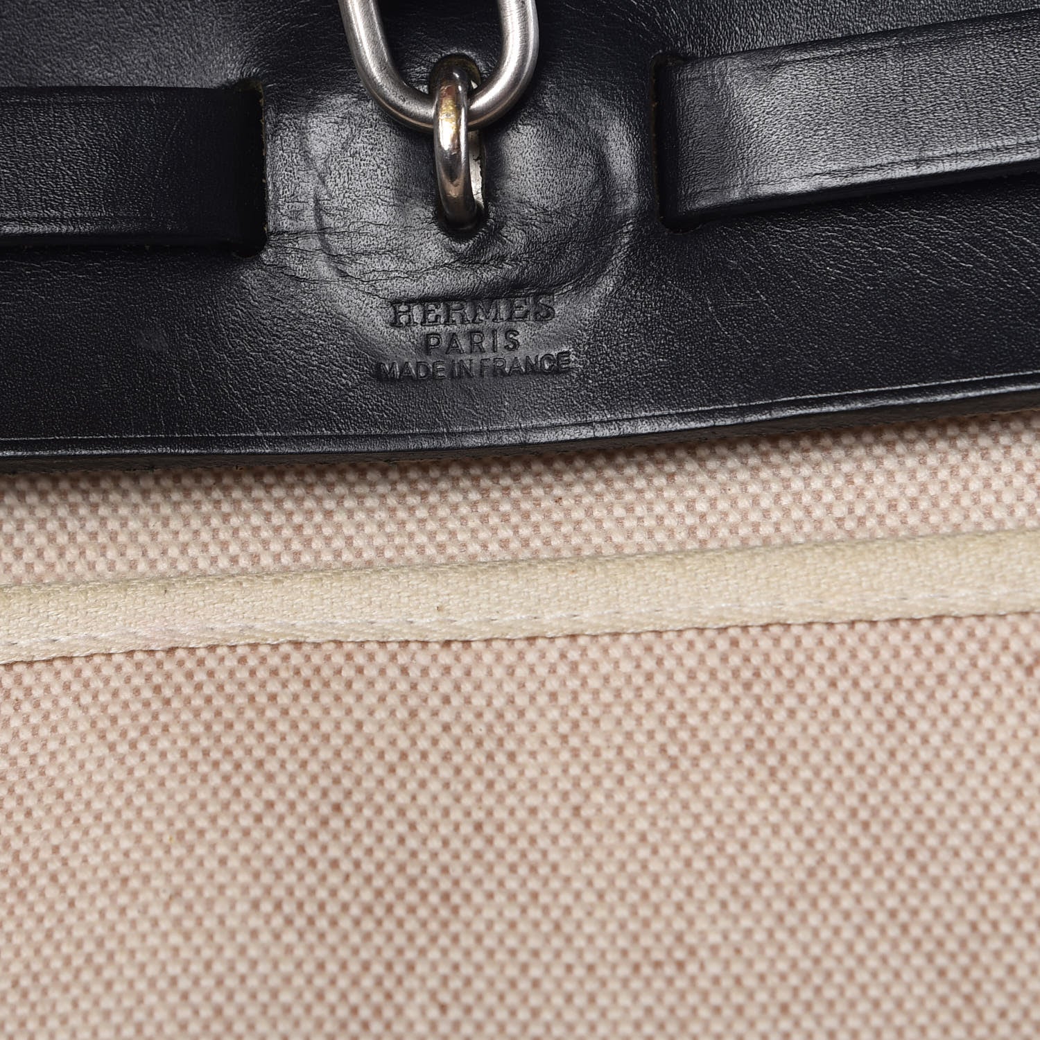 Hermes Toile Vache Calfskin Herbag 30 PM Natural Black 8 of 20