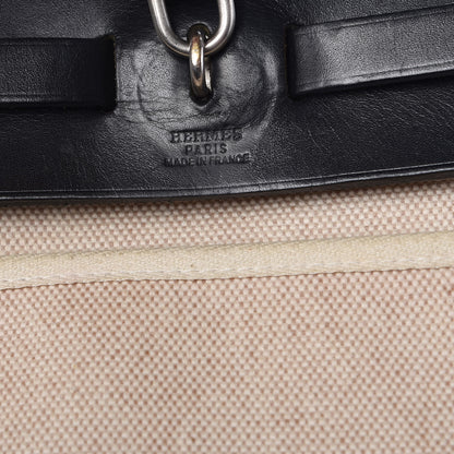 Hermes Toile Vache Calfskin Herbag 30 PM Natural Black 8 of 20
