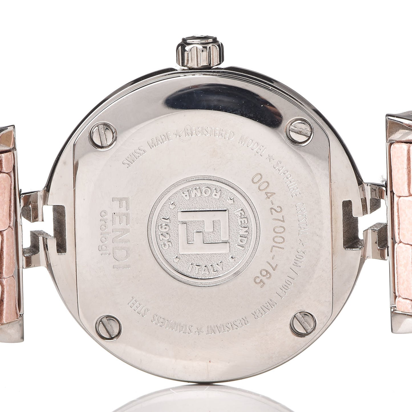 Stainless Steel Calfskin Diamond Pink Mother of Pearl 23mm Moda Quartz Watch