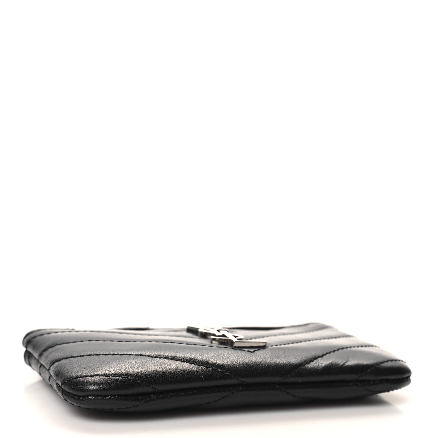 Saint Laurent Calfskin Matelasse Monogram Key Pouch Black 4 of 8