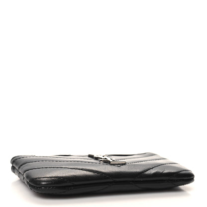 Saint Laurent Calfskin Matelasse Monogram Key Pouch Black 4 of 8
