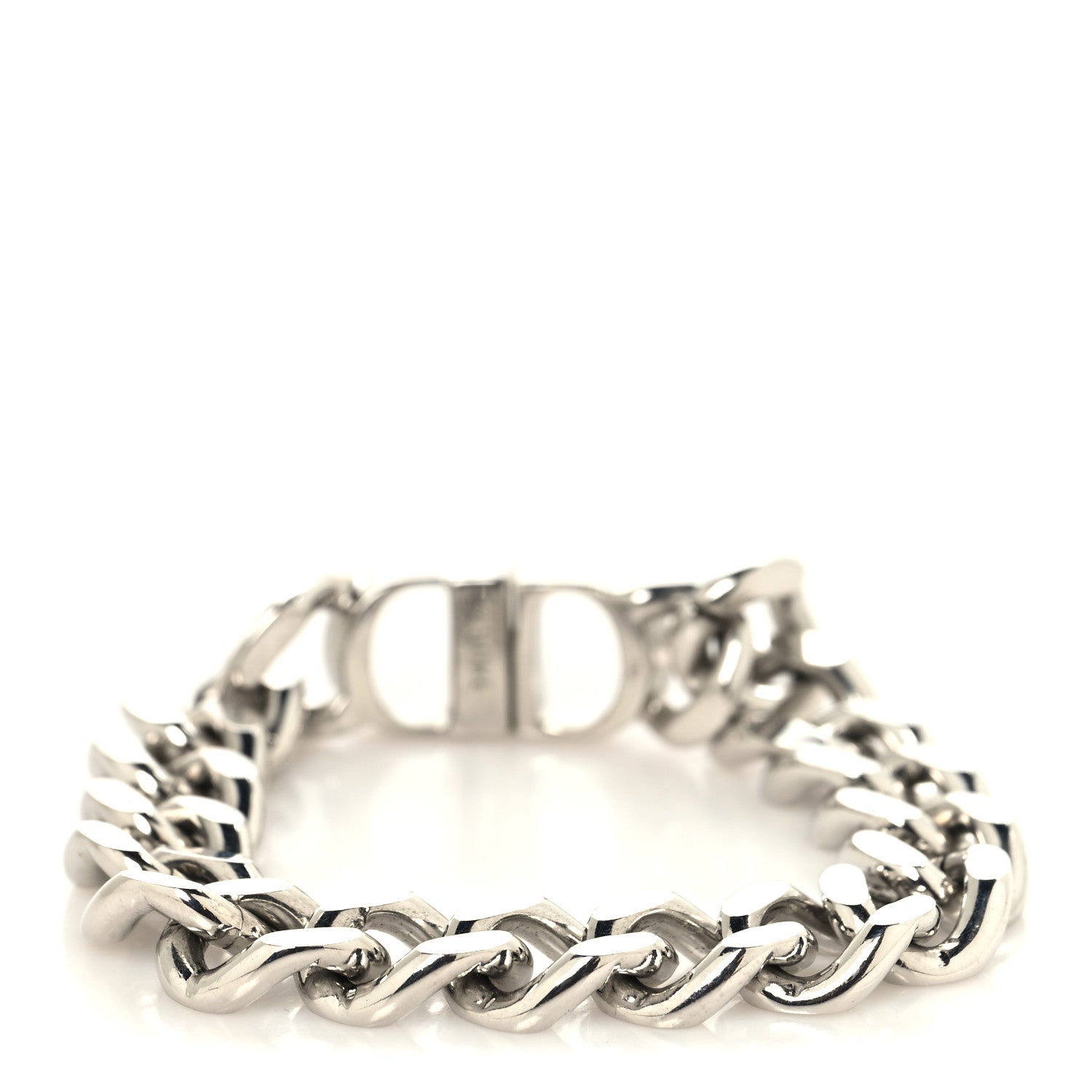 Christian Dior Brass CD Icon Chain Bracelet M Silver 3 of 5