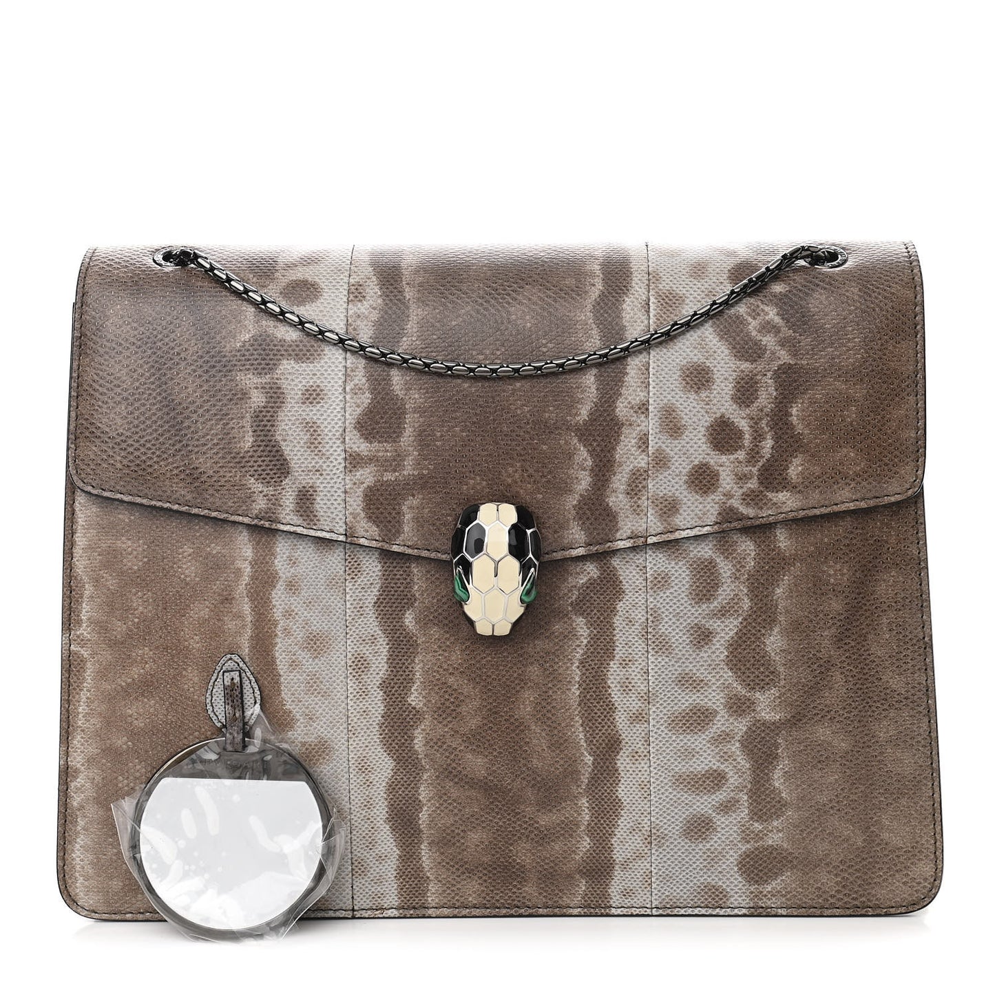 Karung Serpenti Forever Medium Shoulder Bag Beige Brown