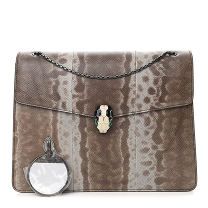 Bulgari Karung Serpenti Forever Medium Shoulder Bag Beige Brown 1 of 10