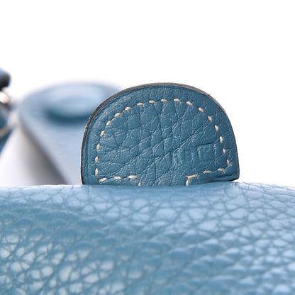 Hermes Taurillon Clemence Evelyne II PM Blue Jean 7 of 13