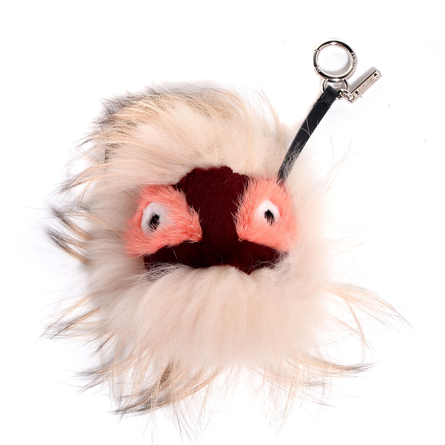 Fendi Fox Mink Rabbit Fur Vitello Flamingo Punchy Monster Bag Bug Charm Flamingo Rosa 1 of 7