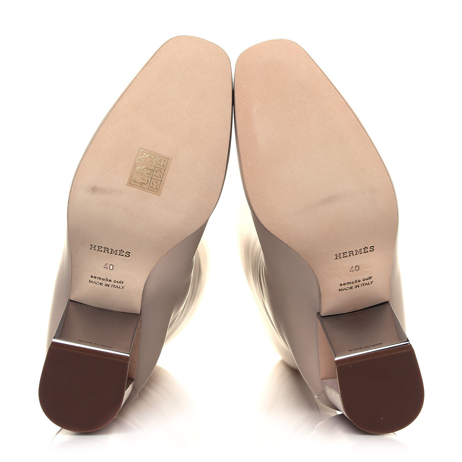 Hermes Calfskin Britney Boots 40 Beige 5 of 8