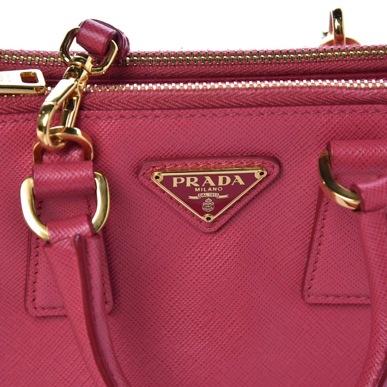 Prada Saffiano Mini Galleria Double Zip Tote Peonia 6 of 8