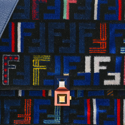 Fendi Velvet Vitello Dolce Fun Fair Kan I Shoulder Bag Blue Multicolor 8 of 12