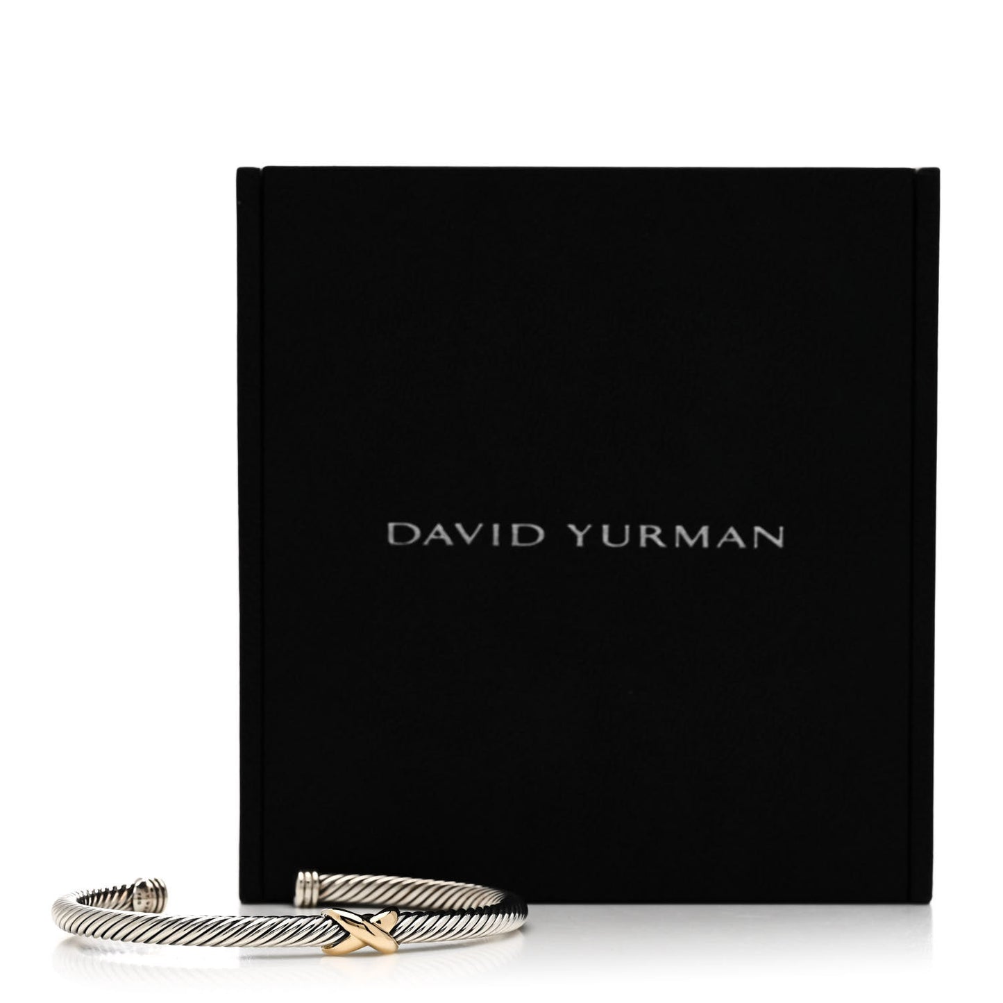 Sterling Silver 18K Yellow Gold 4mm X Station Cable Bracelet