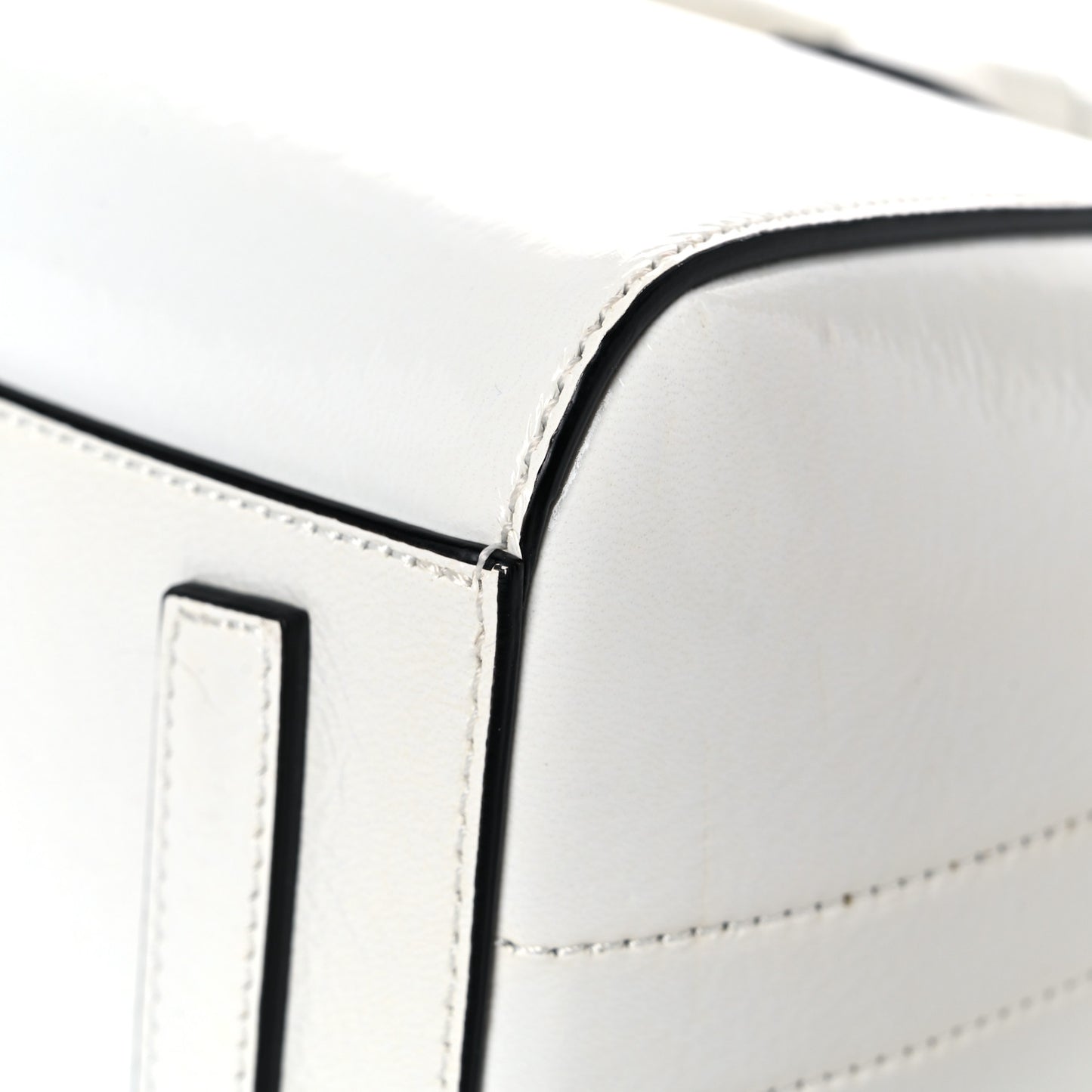 Crinkled Patent Calfskin Mini Antigona White