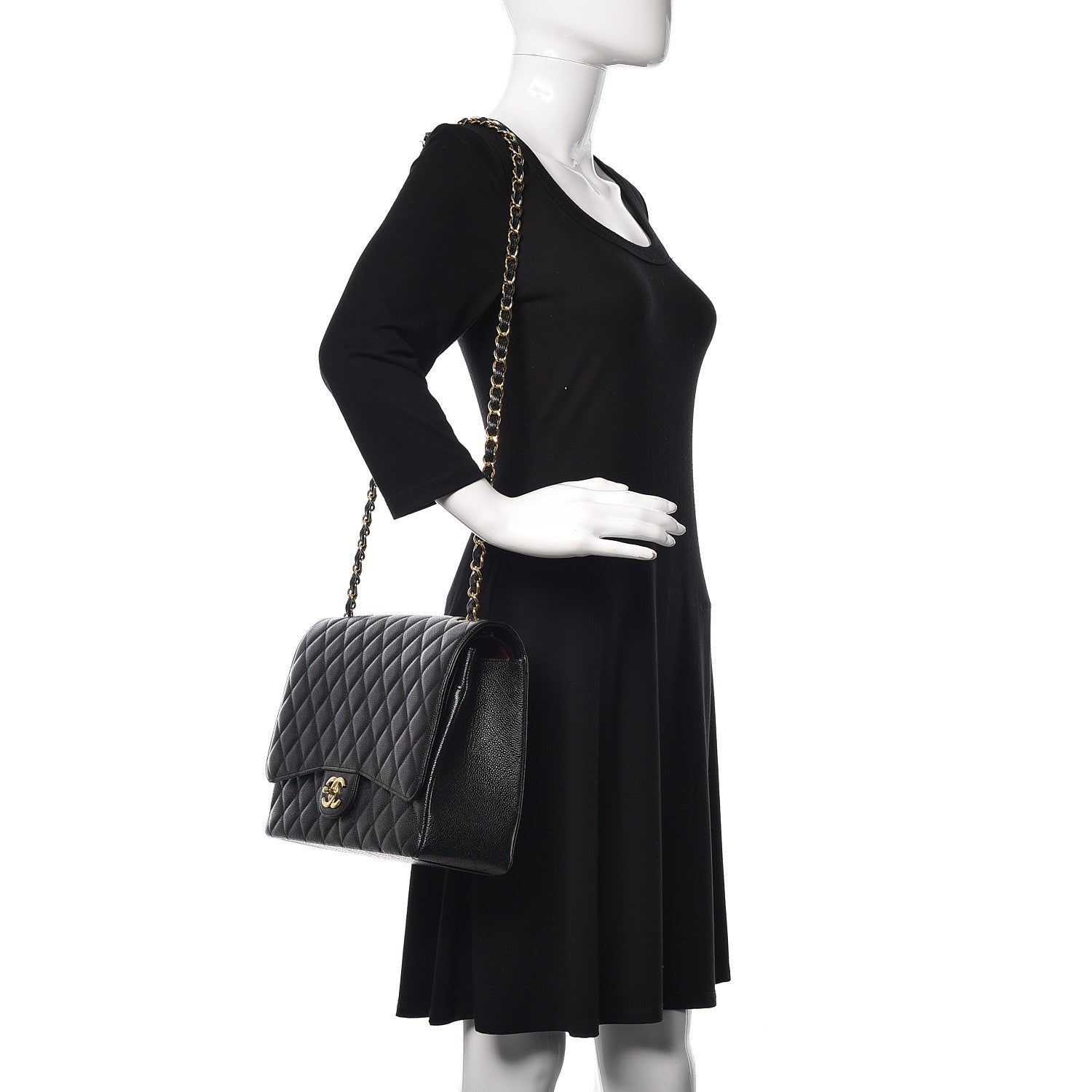 Chanel Caviar Quilted Maxi Double Flap Black 2 of 10