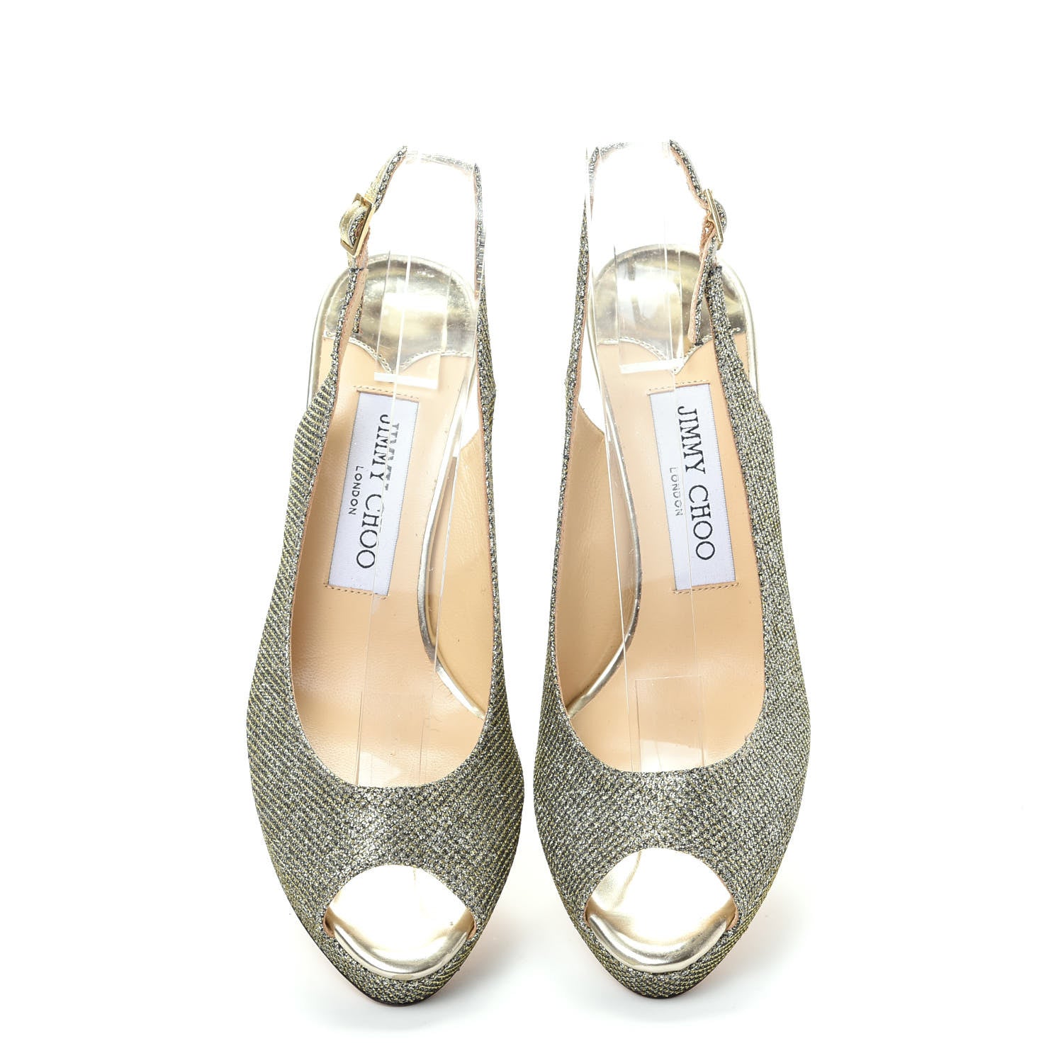 Jimmy Choo Glitter Fabric Nova Pumps 36 Gold 5 of 9
