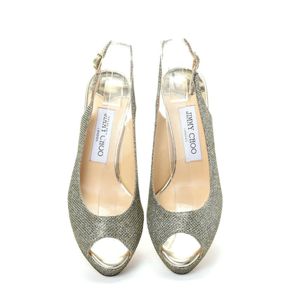 Jimmy Choo Glitter Fabric Nova Pumps 36 Gold 5 of 9