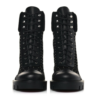 Christian Louboutin Dakita Calfskin 70 Studded Combat Boots 39.5 Black 2 of 9