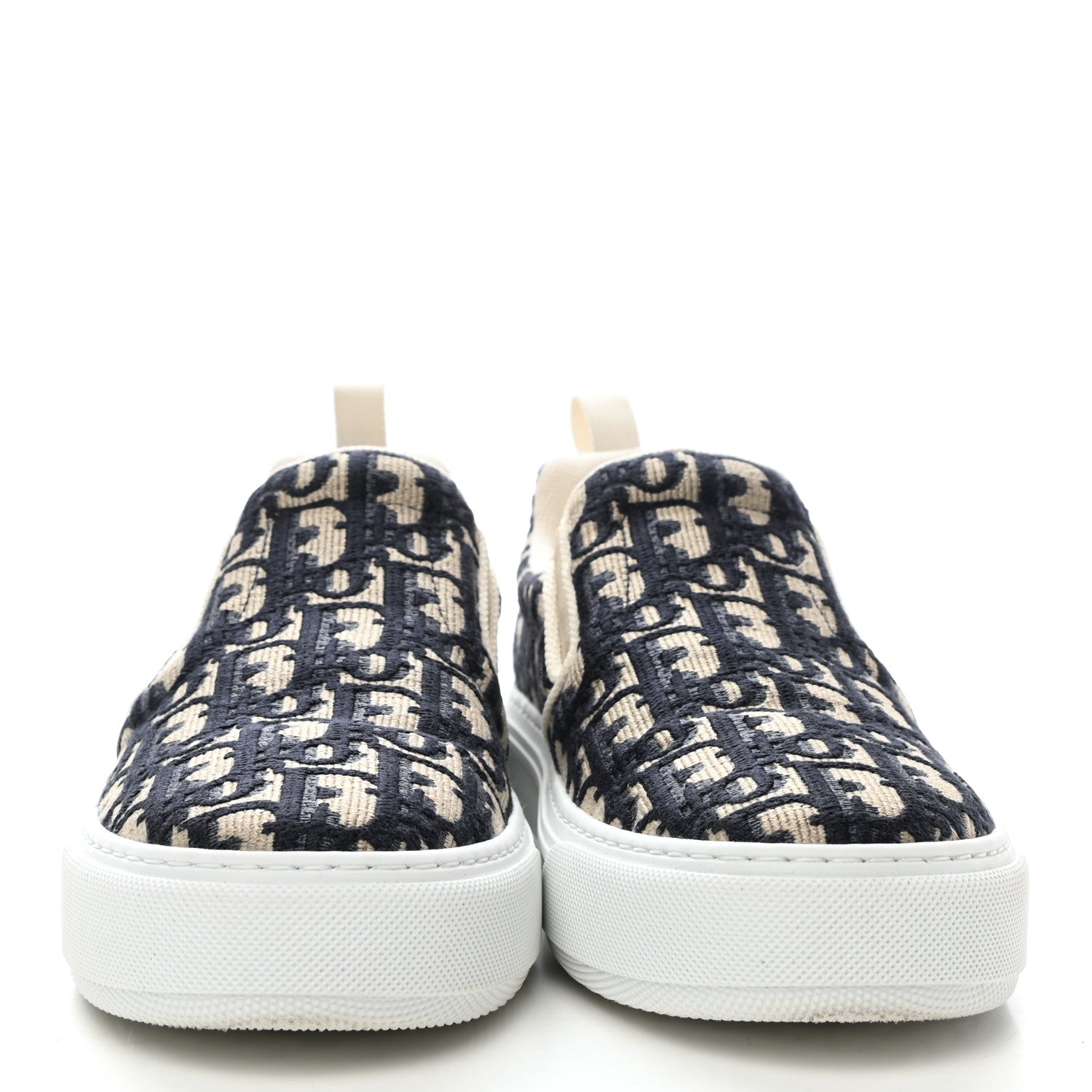 Christian Dior Canvas Oblique Embroidered Womens Solar Slip On Sneakers 38 Deep Blue 2 of 9