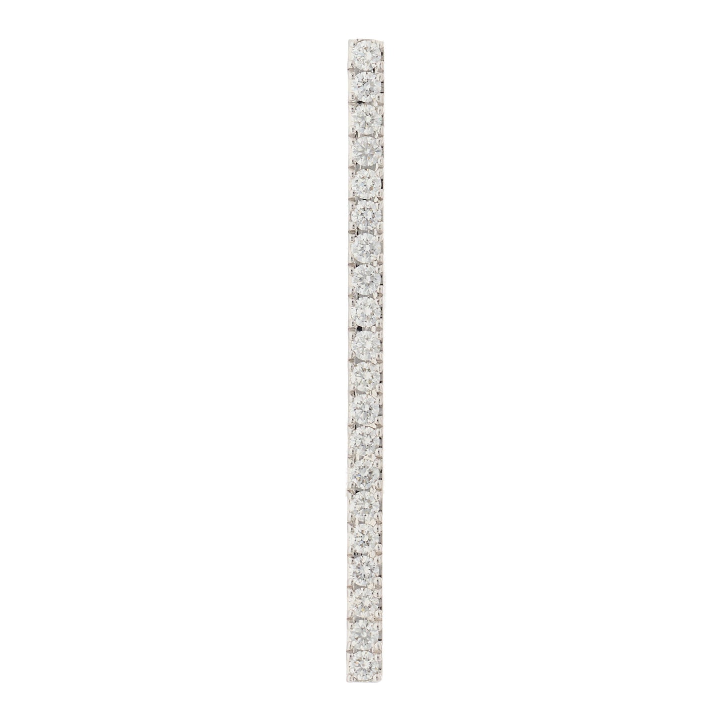 18K White Gold Diamond Gatsby Single Bar Earring