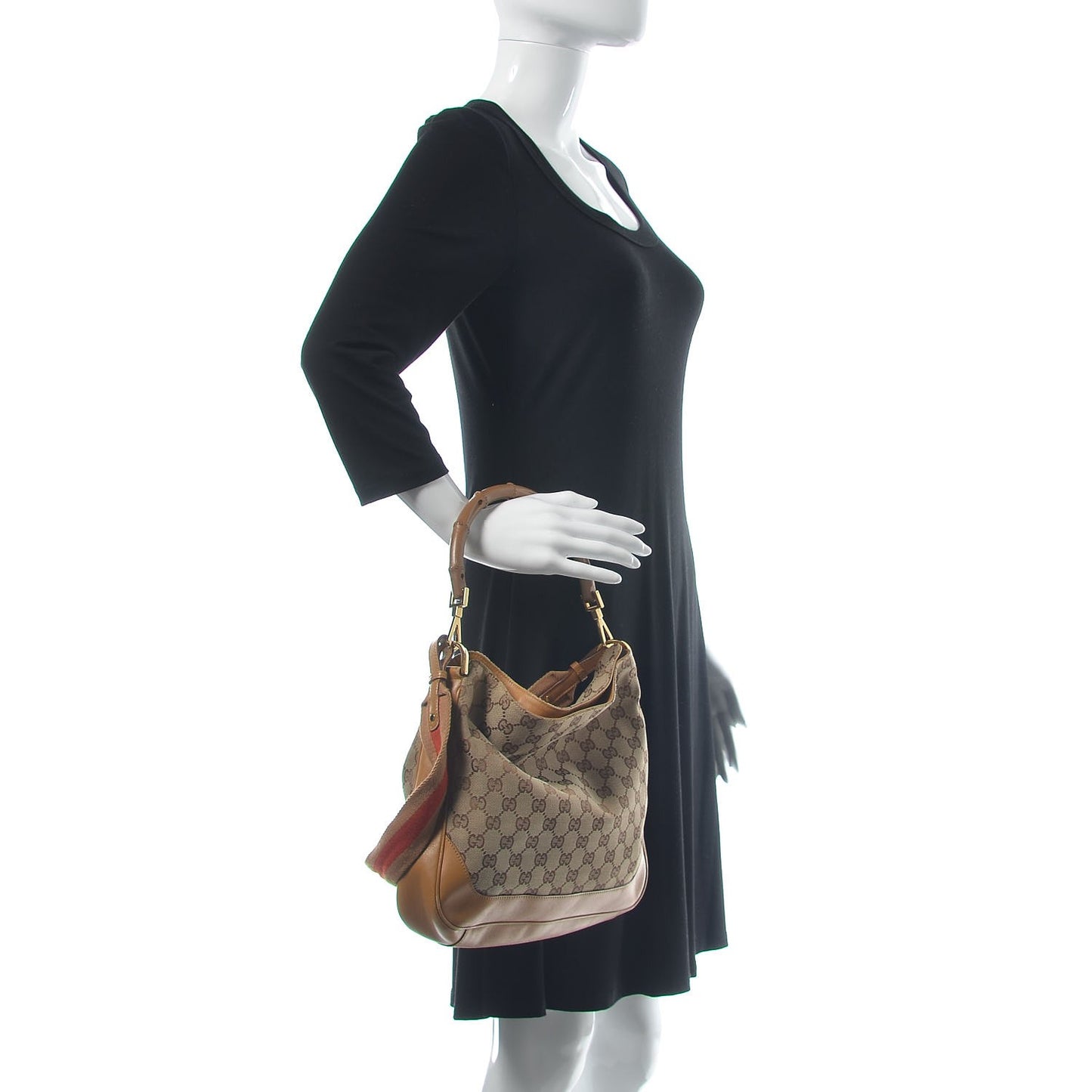 Monogram Bamboo Top Handle Bag Tan