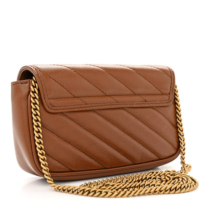 Gucci Azalea Calfskin Matelasse Diagonal Super Mini GG Marmont Shoulder Bag Cuir 3 of 12