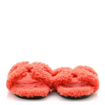 Hermes Woolskin Oran Sandals 37 Orange 3 of 8
