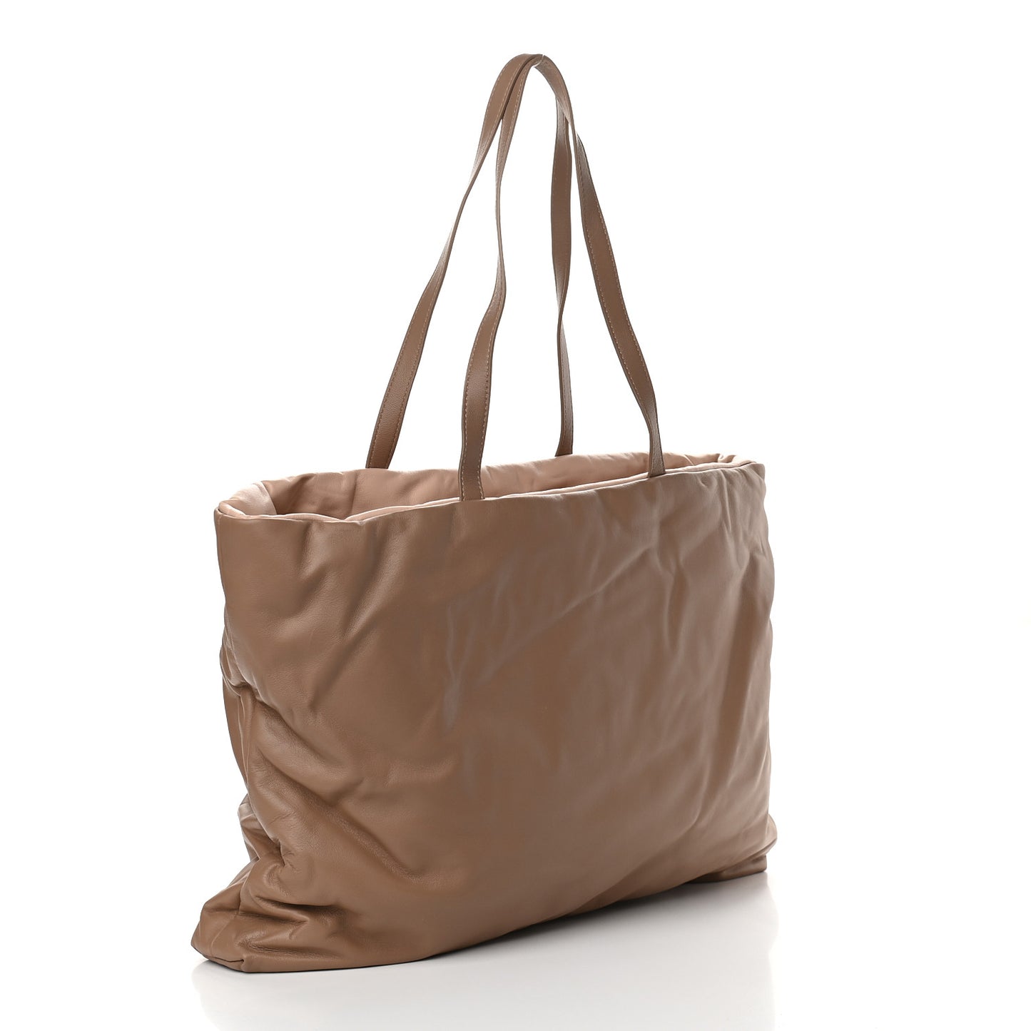 Calfskin Reversible Pillow Tote Biscotto Puff