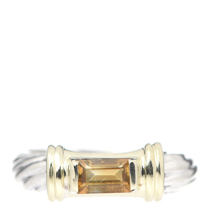David Yurman Sterling Silver 14K Yellow Gold Citrine Cable Ring 47 4 1 of 4